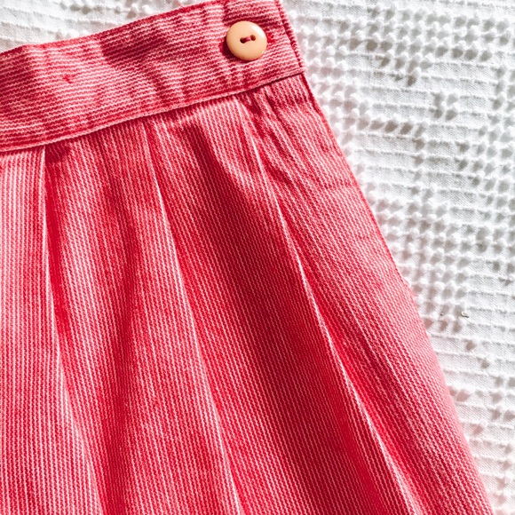 Vintage Pleated Red & White Culottes - Picture 6 of 10